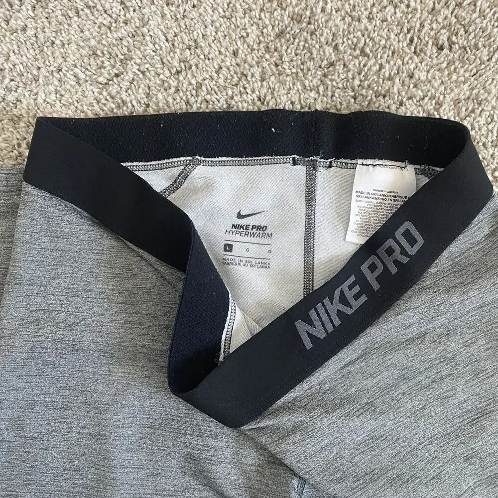 Nike Pro Girls Medium Leggings Gray And Black Large L